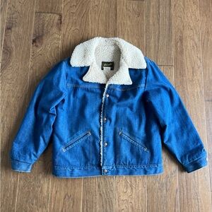 Wrangler Denim Jacket Men's Vintage Sherpa Jean Jacket